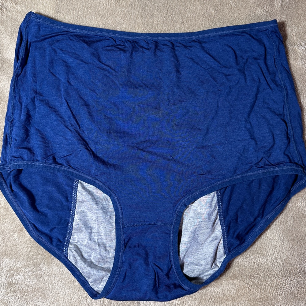 Blue plus size Menstrual panties High waist Modal period underwear